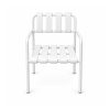 YMX-W-122 Outdoor White Slatted Armchair